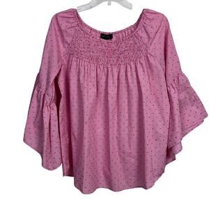 Melissa Paige Gingham Bell Sleeve Top